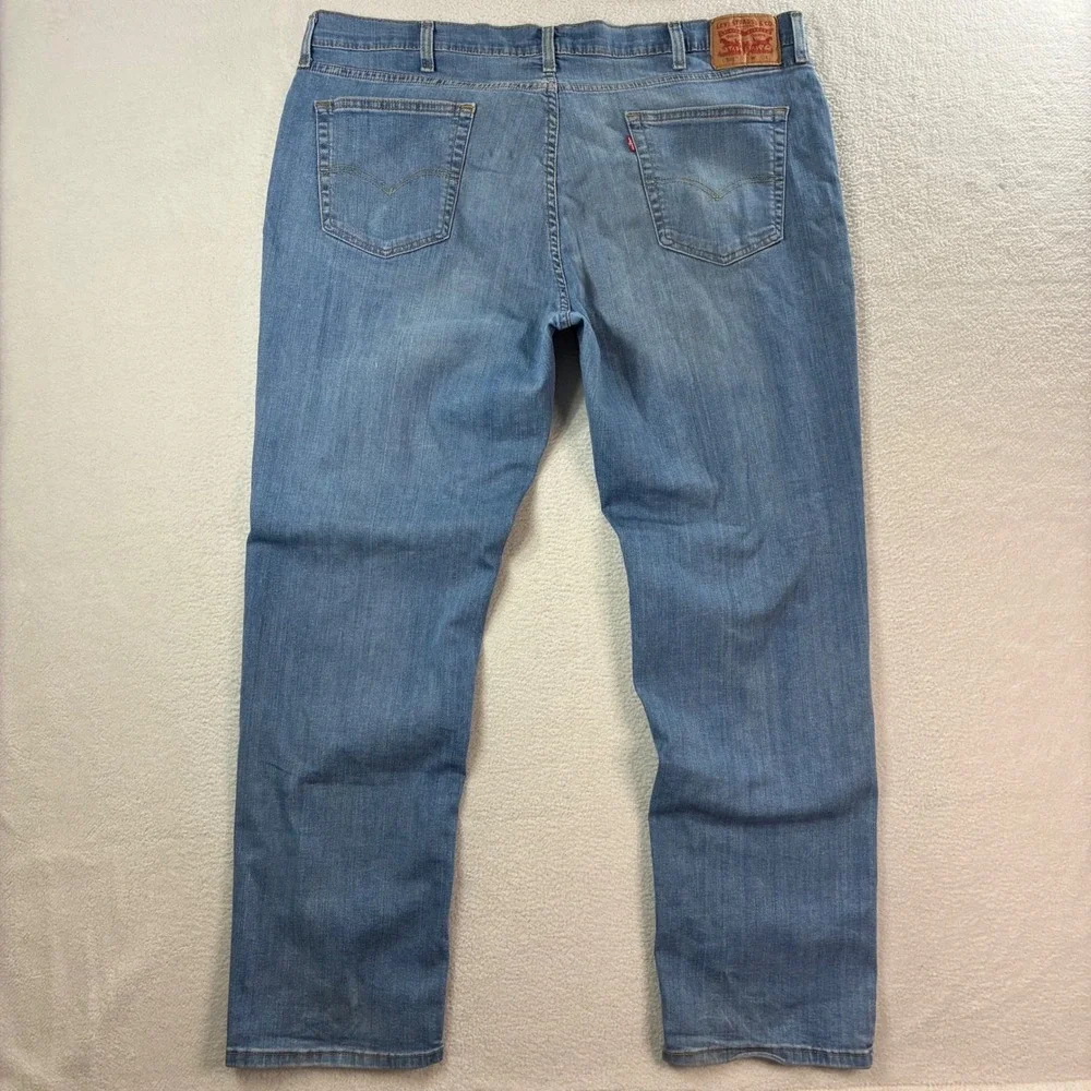 Levis 541 Athletic Taper Jeans Men 44x33 Blue Stretch Casual Faded Denim Whisker